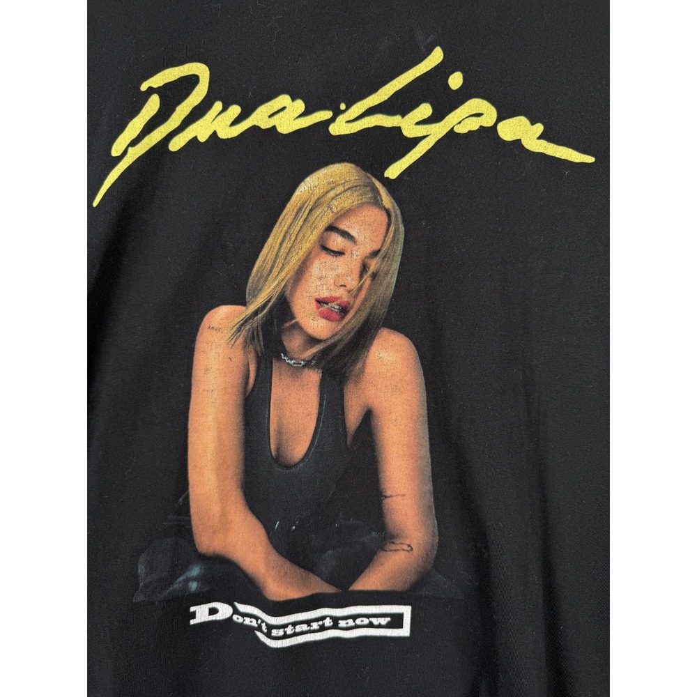 Dua Lipa T-Shirt Mens XL Black Don't Start Now Graphic Future Nostalgia Tee